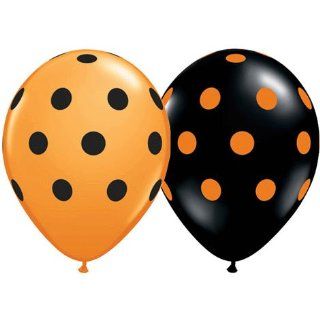 Big Polka Dots Black and Orange Latex Balloons Pkg/100 Toys & Games