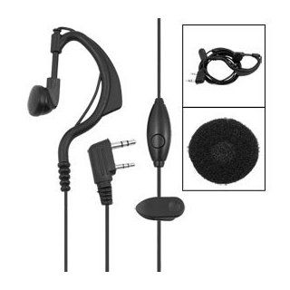 Black Walkie Talkie Ear Hook Earphone w Microphone for Kenwood  Two Way Radio Headsets  GPS & Navigation