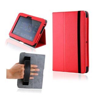GEARONIC Kindle fire HD Red Magnetic Microfiber Leather Case w/Smart Cover Handheld Belt Stylus Holder Electronics
