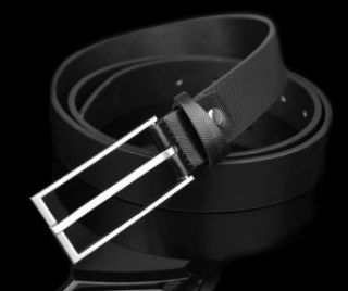 Cafa Men's Fashion Thin Leather Pin Buckle Belt Black at  Men�s Clothing store