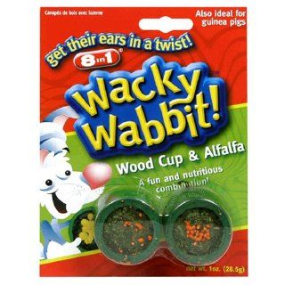 8in1 Wacky Wabbit Wood Cups Alfalfa Combo, 1 Ounce  Edible Pet Treats 