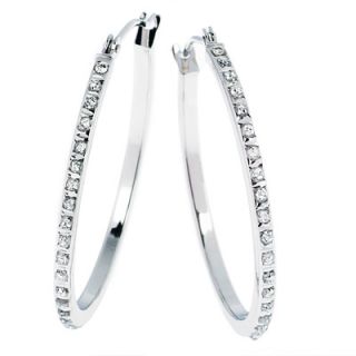 Diamond Fascination™ Large Round Hoop Earrings in 14K White Gold