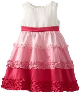Rare Editions Girls 2 6X Colorblock Dress, Ivory/Pink/Fuchsia, 5 Special Occasion Dresses Clothing