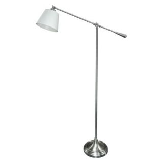 Adjustable Arm Floor Lamp   Silver/White (Includ