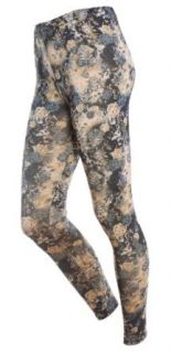 Ladies Printed Leggings with Mixed Floral Colors, Grey, One Size Leggings Pants