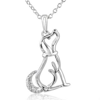 ASPCA® Tender Voices™ Diamond Accent Dog Pendant in Sterling Silver