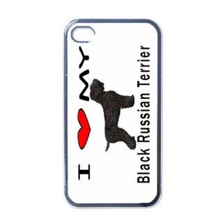 I Love My Black Russian Terrier Black Iphone 4 and Iphone 4s Case Cell Phones & Accessories