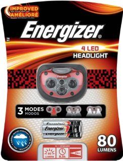 Energizer 4 LED Headlight, Black/Grey/Red, 3AAA Sports & Outdoors