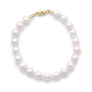 Akoya Pearl Bracelet Grade AAA 7 7.5mm 14k Yellow Gold Pearl Clasp 7 or 8 inch Lengths, 7 Strand Bracelets Jewelry