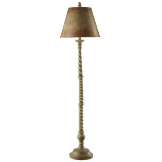 Absolute Decor 62.5 in Mink Brown and Warm Silver Indoor Floor Lamp with Paper Shade