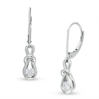 CT. T.W. Everlon™ Diamond Knot Leverback Earrings in 14K White