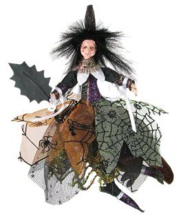 8" Pose able Halloween Witch Ornament Richly Detailed W10803   Decorative Hanging Ornaments