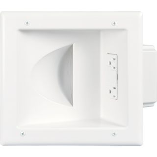 Cooper Wiring Devices 2 Gang White Standard Single Receptacle Nylon Wall Plate