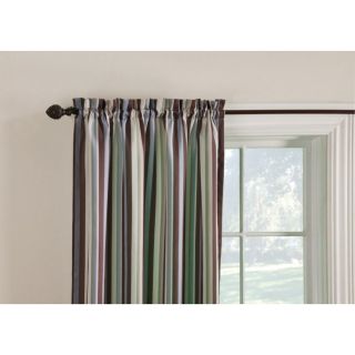 Style Selections Colin 84 in L Striped Brown/Multi Thermal Rod Pocket Window Curtain Panel
