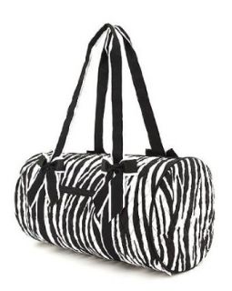 Medium Quilted Zebra Print Duffle Bag (Black) Clothing
