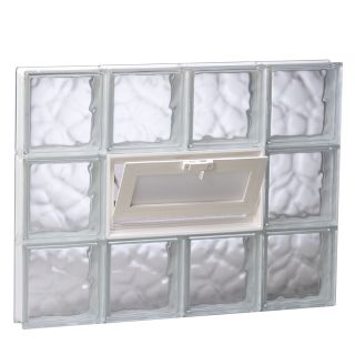 REDI2SET 30 in x 18 in Wavy Pattern Series Frameless Replacement Glass Block Window
