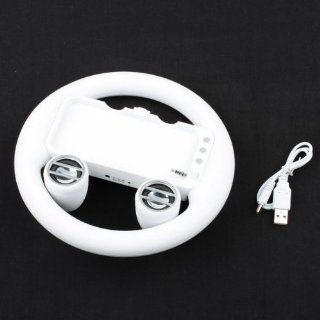 White Game Steering Wheel with Speaker for iPhone 5 Cell Phones & Accessories