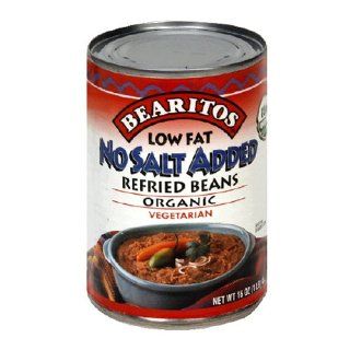 BEARITOS Refried Beans, Low Fat With No Salt Added, 16 Ounce Cans (Pack of 12)  Beans Produce  Grocery & Gourmet Food