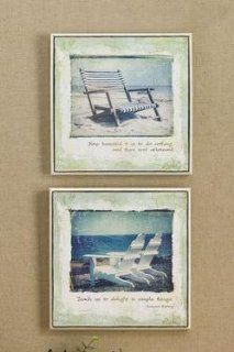 2 Wood Nautical Wall Plaque Pictures "How Beautiful It Is to Do Nothing and Then Rest Afterwards"   Prints