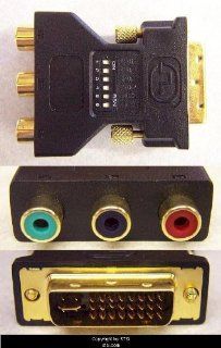 DVI I Male to 3 RCA component Adapter for ATI Video Cards DVI M 3RCA F Electronics