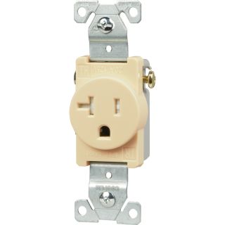 Cooper Wiring Devices 20 Amp Ivory Single Electrical Outlet