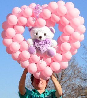 WORLD'S GREATEST MOM MOTHER'S DAY BALLOON SCULPTURE   HEART SHAPED with 17" TEDDYBAER IN THE MIDDLE   ALMOST 3 FEET TALL AWESOME GIFT   81 Total Balloons Toys & Games