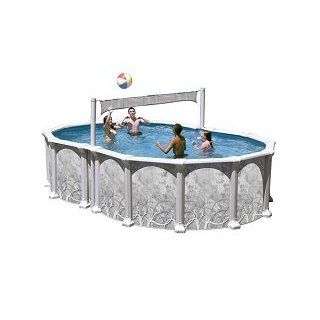 Deluxe 8000 35yr Warranty 18ft x 24ft Oval 52" Galv. Steel Above Ground Pole Pool with 8" Top Seat  Swimming Pools  Patio, Lawn & Garden