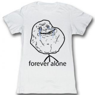 Forever Alone   Womens Crying Alone T Shirt Clothing