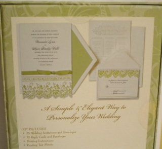Always Anna Griffin Ivory & Green Diecut Edge Wedding Invitation Kit Health & Personal Care