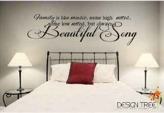 Family is like music, some high notes, some low notes, but always a beautiful song Vinyl Lettering Wall Sayings   Wall Decor Stickers