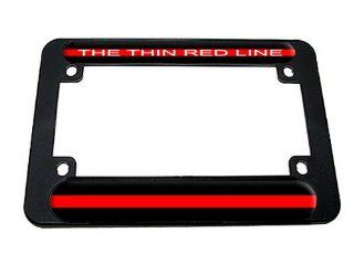 Thin Red Line   Firefighter Motorcycle License Plate Tag Frame Automotive