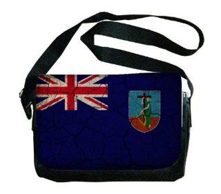 Montserrat Flag Crackled Design Messenger Bag Computers & Accessories