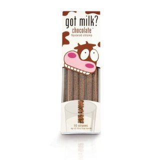 Got Milk? Chocolate Flavored Straws, 10 Straw Packs, (10 pack, 100 straws)  Chocolate Candy  Grocery & Gourmet Food