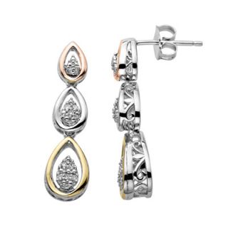 online only 1 10 ct t w diamond triple drop earrings in sterling