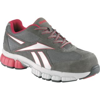 Reebok Composite Toe EH Cross Trainer Work Shoe   Gray/Red, Size 9 1/2 Wide,
