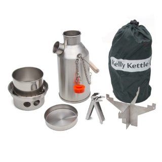 Camp Stove by Kelly Kettle. This Small Stainless Steel Trekker Cook Stove Complete Kit, is the perfect Camp Stove for Cooking, Hiking, Camping, Kayaking, Fishing, and Hunting. The very light and versatile Kelly Kettle Camp Stove is also ideal for Emergency