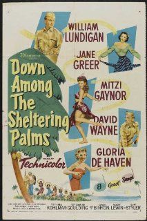 Down Among the Sheltering Palms Poster 27x40 William Lundigan Jane Greer Mitzi Gaynor   Prints