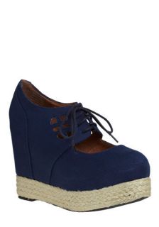 Jeffrey Campbell Shoe Don't Know Me Wedge in Canvas  Mod Retro Vintage Heels