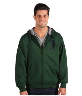 U.S. Polo Assn Full Zip L/S Hoodie Thermal/Fleece Mens Sweatshirt (Black)