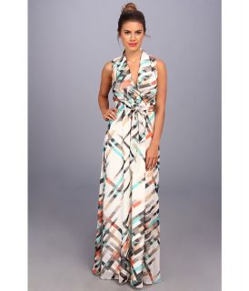 Vince Camuto Printed Crinkle Chiffon Maxi Womens Dress (Multi)