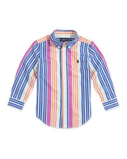 Blake Multistriped Poplin Shirt, Boys 2T 3T   Ralph Lauren Childrenswear