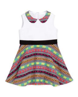 Neon Striped Combo Dress, Multi, Sizes 2 7   Milly Minis