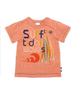Surf Graphic Tee, Orange, 2T 8Y   Bitz Kids