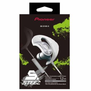 Pioneer SE D10E Fully Enclosed In Ear Clip STEEZ Headphones   White/Silver      Electronics