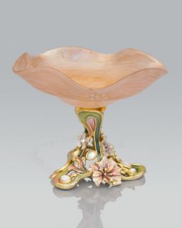 Josee Floral Pedestal Dish   Jay Strongwater