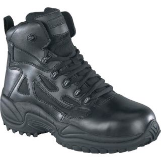 Reebok Rapid Response 6 Inch Composite Toe Zip Boot   Black, Size 10 Wide,