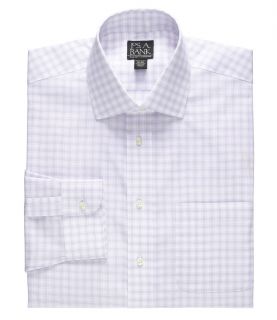 Traveler Tailored Fit Spread Collar White Ground Plaid Dress Shirt by JoS. A. Ba