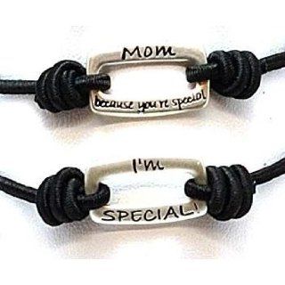 Bandz Black 'Mom Because You're Special I'm Special' Sentiment Bracelet Jewelry