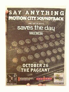 Say Anything Motion City Soundtrack Poster Handbill  Prints  