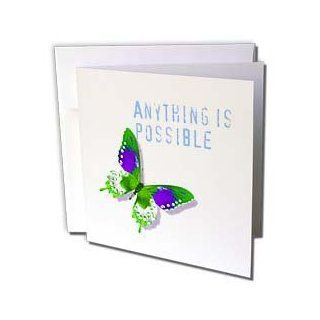 gc_31421_2 Patricia Sanders Creations   Anything is Possible Butterfly Inspirational Quotes   Greeting Cards 12 Greeting Cards with envelopes  Blank Greeting Cards 